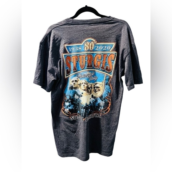 Sturgis Motorcycle Rally 80th Anniversary Biker T-Shirt Men's Size Large - Picture 1 of 7